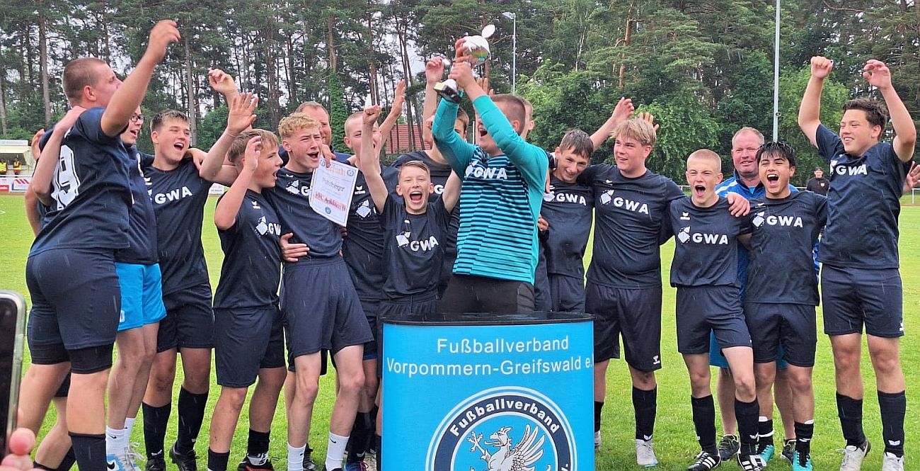Kreispokal-Endspiel: C2-Junioren feiern 2:0-Sieg gegen Greifswald